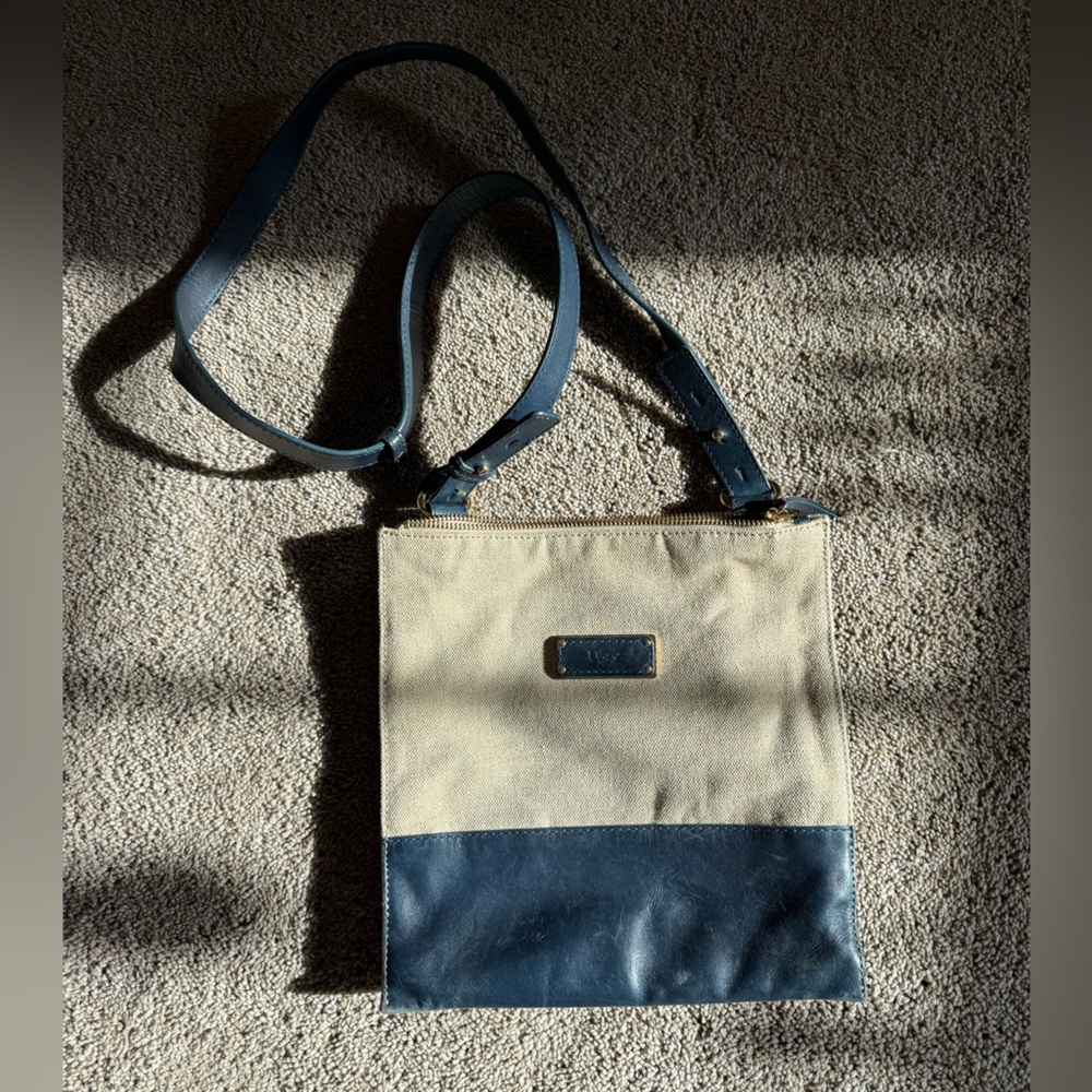 UGG Two-Tone Canvas and Leather Crossbody Bag